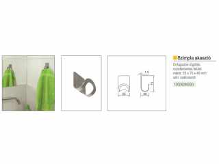 FÜRDŐSZOBAI KIEGÉSZÍTŐ ÖNTAPADÓS SZIMPLA AKASZTÓ 55x75x40 MM SZÁLCSISZOLT #5