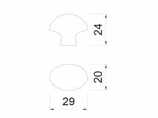 BÚTORFOGANTYÚ ART 382 GOMB 20x29x24 mm NIKKEL #2