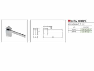 POLCTARTÓ ART RM35B ÁLLÍTHATÓ 20x35x80 mm NIKKEL #3