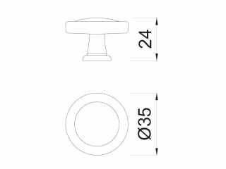 BÚTORFOGANTYÚ WPO841 GOMB - 35mm MATT FEKETE #2