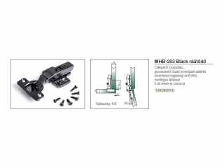 BÚTORPÁNT HOME BOX HB-203 BLACK CSILLAPÍTOTT RÁÜTŐDŐ PÁNT +EXC.ALÁTÉT+CSAVAR FEKETE NIKKEL #4