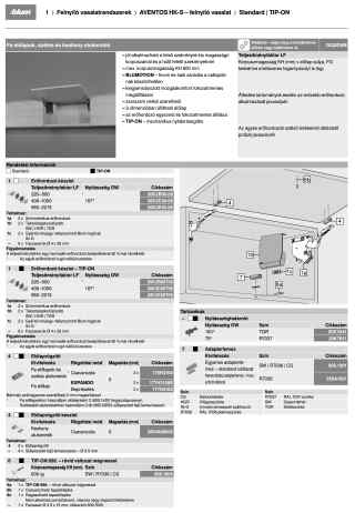 BLUM AVENTOS HK-S TIP-ON 20K2E01T / TIP-ON erőhordozó, 960-2215 / cink #2