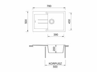GRAWA GRÁNIT MOSOGATÓ GRAWA PT1-7810W 780x500mm FEHÉR #2