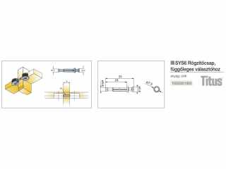 ÖSSZEHÚZÓ TITUS SYS6 RÖGZÍTŐCSAP, FÜGGŐLEGES VÁLASZTÓHOZ 7,5x35mm CINK #2
