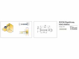 ÖSSZEHÚZÓ TITUS SYS6 RÖGZÍTŐCSAP, KÜLSŐ OLDALHOZ 7,5x28mm CINK #2
