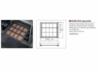 GARDRÓB SZERELVÉNY HOME BOX PIPEREFIÓK OSZTÓKKAL, CSILLAPÍTOTT FIÓKCSÚSZÓVAL 600MM, ACÉLSZÜRKE #4