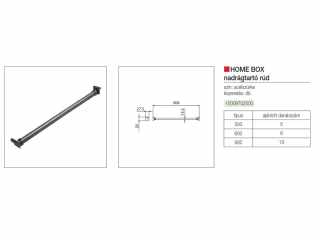 GARDRÓB SZERELVÉNY HOME BOX NADRÁGTARTÓ RÚD 14x408x16MM, ACÉLSZÜRKE #4