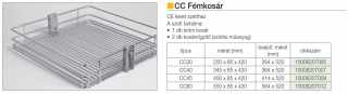 TÁROLÁS - BELSŐ FÉMRÁCS CC40 KOSÁR 345×95×420 mm KRÓM #2