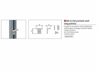 STÍLI 2.0 ÁLLVÁNYRENDSZER FALI POLCTARTÓ SZETT ÜVEG POLCHOZ ALUMÍNIUM #3