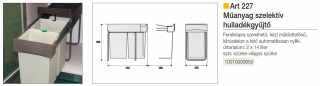 TÁROLÁS - HULLADÉKGYŰJTŐ ART 227 2x14L, 255x398x450 mm SZÜRKE #2