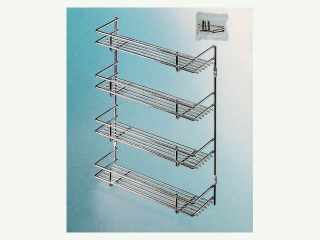 TÁROLÁS - FÜRDŐSZOBAI TÁROLÓ PAA04 NÉGYRÉSZES POLC 325×400×100 mm KRÓM #1
