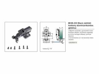 BÚTORPÁNT HOME BOX HB-203 BLACK CSILLAPÍTOTT RÁÜTŐDŐ PÁNT+ALÁTÉT+TAKARÓ ALUKERETHEZ FEKETE NIKKEL #3
