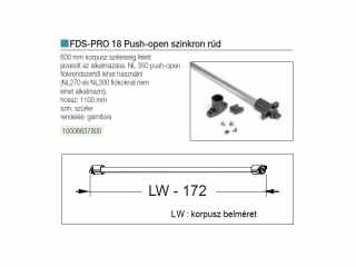 FDS DUPLAFALÚ FÉM FIÓKOLDAL FDS-PRO 18 PUSH OPEN SZINKRON RÚD 1100mm SZÜRKE #2
