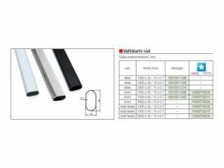 GARDRÓB SZERELVÉNY HOME BOX V1000 OVÁL VÁLLFATARTÓ RÚD KRÓM #2