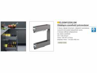 BELSŐ FÉMRÁCS LAMINA ELQGM152SXLGM BALOS OLDALLAPRA SZERELHETŐ 108×467×475mm ANTRACIT #2