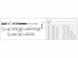 GOLYÓS FIÓKCSÚSZÓ HOME BOX HB45 COMFORT SC BLACK 45mm ÖNBEHÚZÓS CSILL. 300mm TEHERB.:35kg FEKETE #3