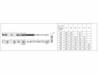 GOLYÓS FIÓKCSÚSZÓ HOME BOX HB45 COMFORT PO BLACK 45mm PUSH-OPEN 450mm TEHERB.:25kg FEKETE #3