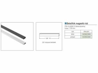 FDS DUPLAFALÚ FÉM FIÓKOLDAL FDS-CLASSIC ELŐLAP MAGASÍTÓ RÚD BELSŐ FIÓKHOZ 1100 mm ANTRACIT #2