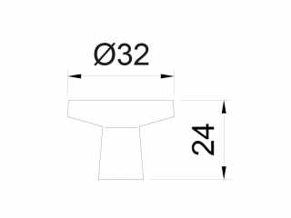 BÚTORFOGANTYÚ E107-32 D:32mm, H:24mm MATT ARANY #2