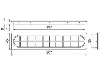 IRODABÚTOR KIEGÉSZÍTŐ KÁBELKIVEZETŐ ART914 HASÍTOTT 207x9x45mm ANTRACIT #2