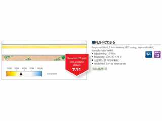 LED VILÁGÍTÁS FLS-NCOB-5-24V NW FOLYTONOS FÉNYŰ 5mm-es NATURAL WHITE - 5m #2