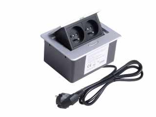 IRODABÚTOR TARTOZÉKOK KONNEKTOR ELOSZTÓ MODULBOX MINI - 2×230V ALUMINIUM #1