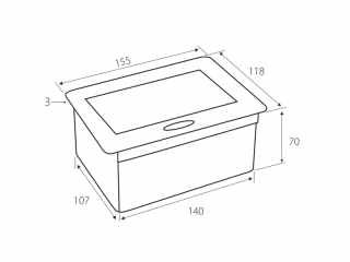 IRODABÚTOR TARTOZÉKOK KONNEKTOR ELOSZTÓ MODULBOX MINI - 2×230V MATT FEKETE #2