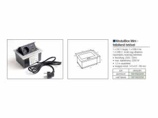 IRODABÚTOR TARTOZÉKOK KONNEKTOR ELOSZTÓ MODULBOX MINI - 1×230V + 2xUSB ALUMINIUM #3