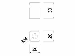 BÚTORFOGANTYÚ WPO892 GOMB 20x20mm VÖRÖSRÉZ #2