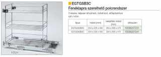 TÁROLÁS - BELSŐ FÉMRÁCS EGTGS40B3C 3RÉSZES KIHÚZHATÓ POLC . KRÓM-SZÜRKE #2