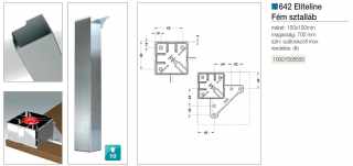 LÁBAK - ASZTALLÁB 642 700 SZÁLCSISZOLT NIKKEL #2