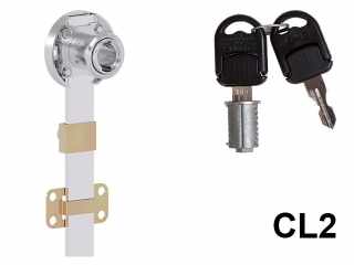 BÚTORZÁR - CL BÚTORZÁR 702-CL2 KÖZPONTI FIÓKZÁR OLDALRA D=39,5mm, 500mm NIKKEL #1