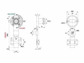 BÚTORZÁR - CL BÚTORZÁR 702-CL2 KÖZPONTI FIÓKZÁR OLDALRA D=39,5mm, 500mm NIKKEL #2