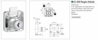 BÚTORZÁR - CL BÚTORZÁR 629 RUGÓS FIÓKZÁR 42x42mm, NÉGYSZÖGLETES NIKKEL #3