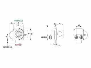 BÚTORZÁR - CL BÚTORZÁR 625-CL2 ÜVEGAJTÓ ZÁR DUPLA MATT KRÓM #2