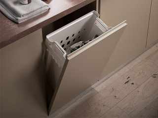 TÁROLÁS - FŰRDŐSZOBAI TÁROLÓ LAB1RIBAC SZENNYESKOSÁR FELFOGATÓ NÉLKÜL 40 L, 222x438x504 mm FEHÉR #1