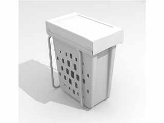 TÁROLÁS - FŰRDŐSZOBAI TÁROLÓ LAB1294 SZENNYESKOSÁR 40 L, 255x450x537 mm FEHÉR #1