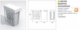 TÁROLÁS - FŰRDŐSZOBAI TÁROLÓ LAB1294 SZENNYESKOSÁR 40 L, 255x450x537 mm FEHÉR #2