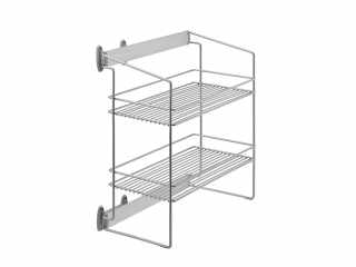 GARDRÓB - GARDRÓB SZERELVÉNY ACL2 AL OLDALRA SZERELHETŐ 2 RÉSZES POLC 300x600x500 mm MATT KRÓM #1