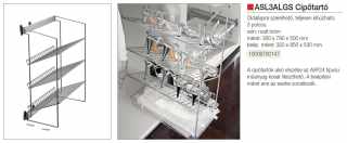 GARDRÓB - GARDRÓB SZERELVÉNY ASL3 ALG OLDALRA SZERELHETŐ 3 RÉSZES CIPŐTARTÓ 300x790x500 mm MATT KRÓM #2