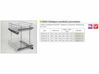TÁROLÁS - BELSŐ FÉMRÁCS 2102SY/30-50 2 RÉSZES CSILLAPÍTOTT KIHÚZHATÓ POLC 235x535x430mm KRÓM #2