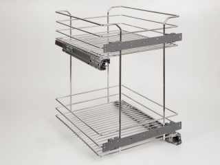 TÁROLÁS - BELSŐ FÉMRÁCS 2102SY/40-50 2 RÉSZES CSILLAPÍTOTT KIHÚZHATÓ POLC 335x535x430mm KRÓM #1