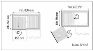 TÁROLÁS - BELSŐ FÉMRÁCS 883B/SXC DYNAMIC CORNER CSILLAPÍTOTT BALOS 860x600-850x480-560mm KRÓM #2
