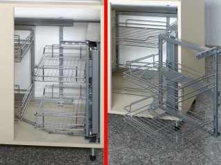 TÁROLÁS - BELSŐ FÉMRÁCS E4213 SAROKVASALAT CSILLAPÍTOTT 860x530x520mm KRÓM-SZÜRKE #1