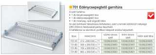 TÁROLÁS - BELSŐ FÉMRÁCS 701/80 EDÉNYCSEPEGTETŐ 764x280/330x71mm SZÜRKE #2