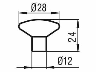 FOGANTYÚ, FOGAS - BÚTORFOGANTYÚ 873-28 GOMB KRÓM #2