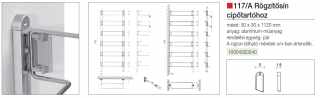 GARDRÓB - CIPŐTARTÓ 117/A RÖGZÍTŐSÍN 30x30x1120 mm ALUMÍNIUM #2