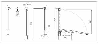 GARDRÓB - GARDRÓBLIFT 300/A 750-1150 mm, 10kg ALUMÍNIUM #3