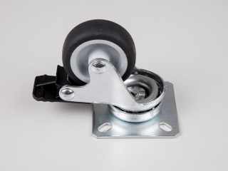 GÖRGŐ, KERÉK -  BELTÉRI BÚTORGÖRGŐ 111/NGF.050P FÉKEZŐS TALPAS 50mm  50kg KRÓM-FEKETE #1