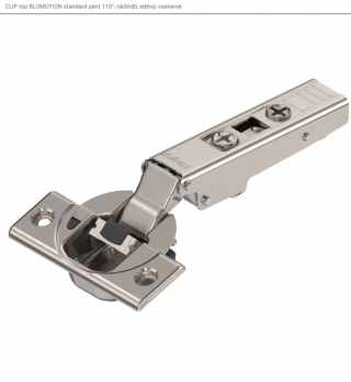 BLUM Clip-Top BLUMOTION Kivetőpánt 71B3550 / 110°, ráütődő, csavaros / Nikkel #1